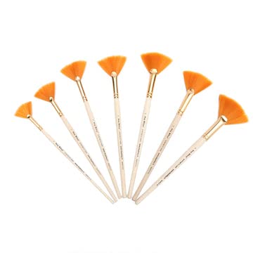 Itsy Bitsy Synthetic Hair Fan Brush Set- Size 0 to 12, 7pc