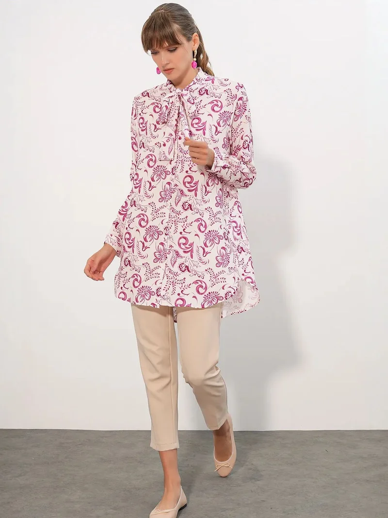 BIG DART BDART Long Floral Viscose Shirt