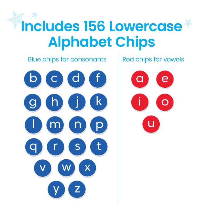 hand2mind hand2mind Lowercase Alphabet Chips, Toddler Learning Letters for Spelling, Learn to Spell for Kids, Reading Tools for Kids, Science of Reading Manipulatives, Teaching Supplies Kindergarten - Image 2