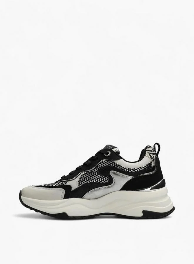 Mexx WHITE Panelled Lace-Up Sneakers for Women | Best Price UAE