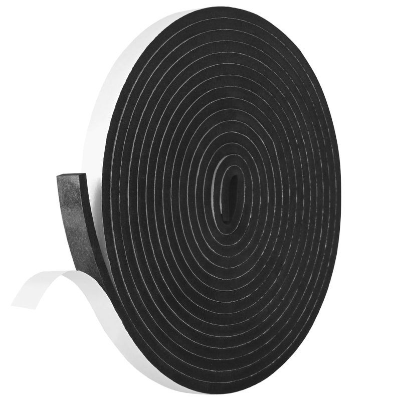Kikerike Self Adhesive Foam Tape Weatherstrip 1/2In x 1/4In x 16.5Ft High Density Foam Insulation Strips Seal Weather Stripping with Strong Adhesive for Door and Window Sound Isolation Soundproofing - Image 1