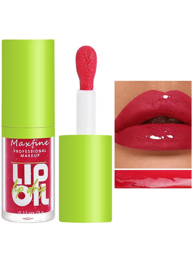 Maxfine Big Brush Head Lip Oil, Ultra-Hydrating And Nourishing, Smooth Glossy Finish Lip Glow Oil, Shiny And Vegan Tinted Lip Gloss, Non-Sticky Formula  - Image 2