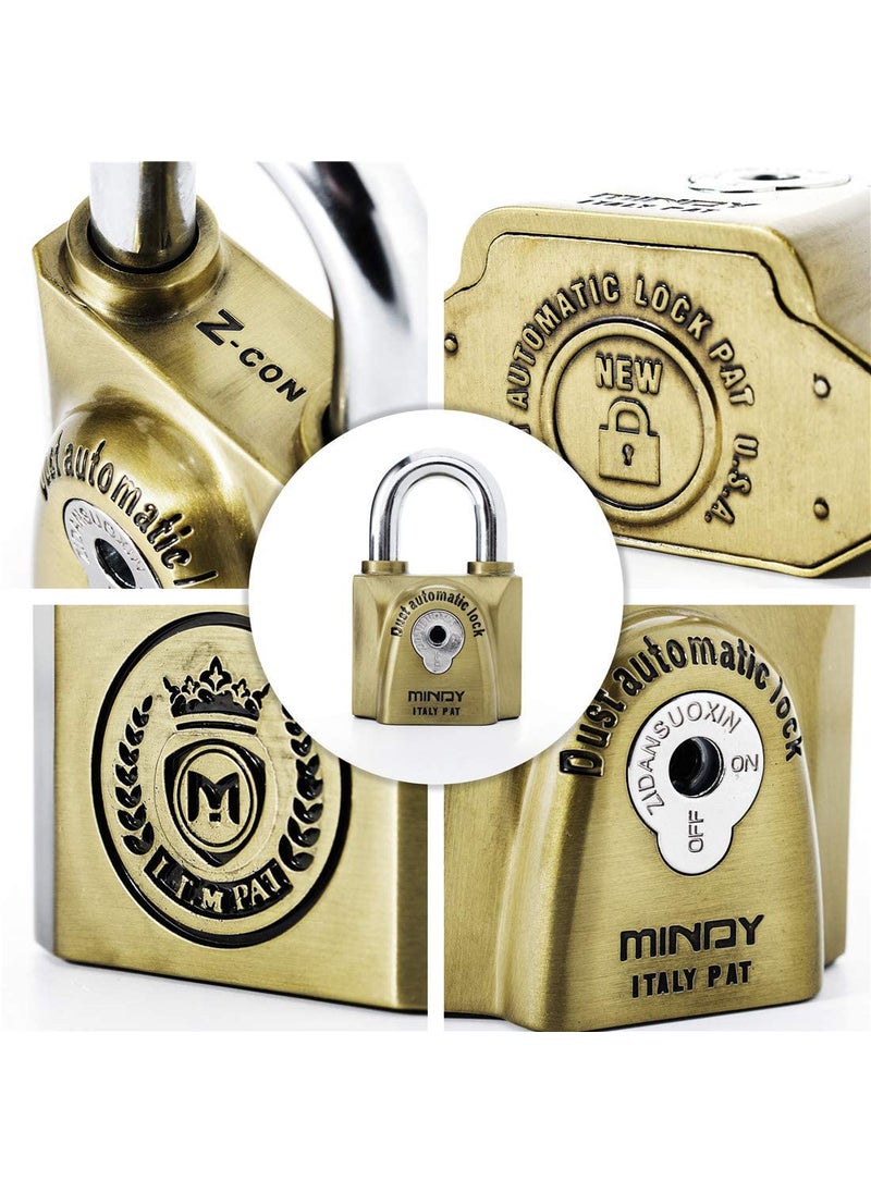 Linist Linist Mindy 60mm Heavy Duty Lock Warehouse Waterproof Keyed Padlock Top Security Lock with 4pcs Keys Metalic Finish Brass  - Image 2