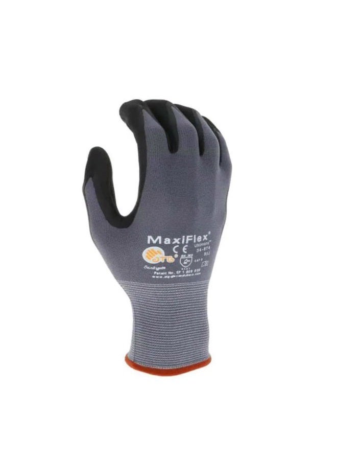 MaxiFlex PIP 34-874/S Maxi Flex Ultimate 34874 Foam Nitrile Palm Coated Gloves, Gray Small (Pack of 12) Large 34-874/L 12 - Image 2
