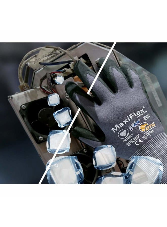 MaxiFlex PIP 34-874/S Maxi Flex Ultimate 34874 Foam Nitrile Palm Coated Gloves, Gray Small (Pack of 12) Large 34-874/L 12 - Image 4
