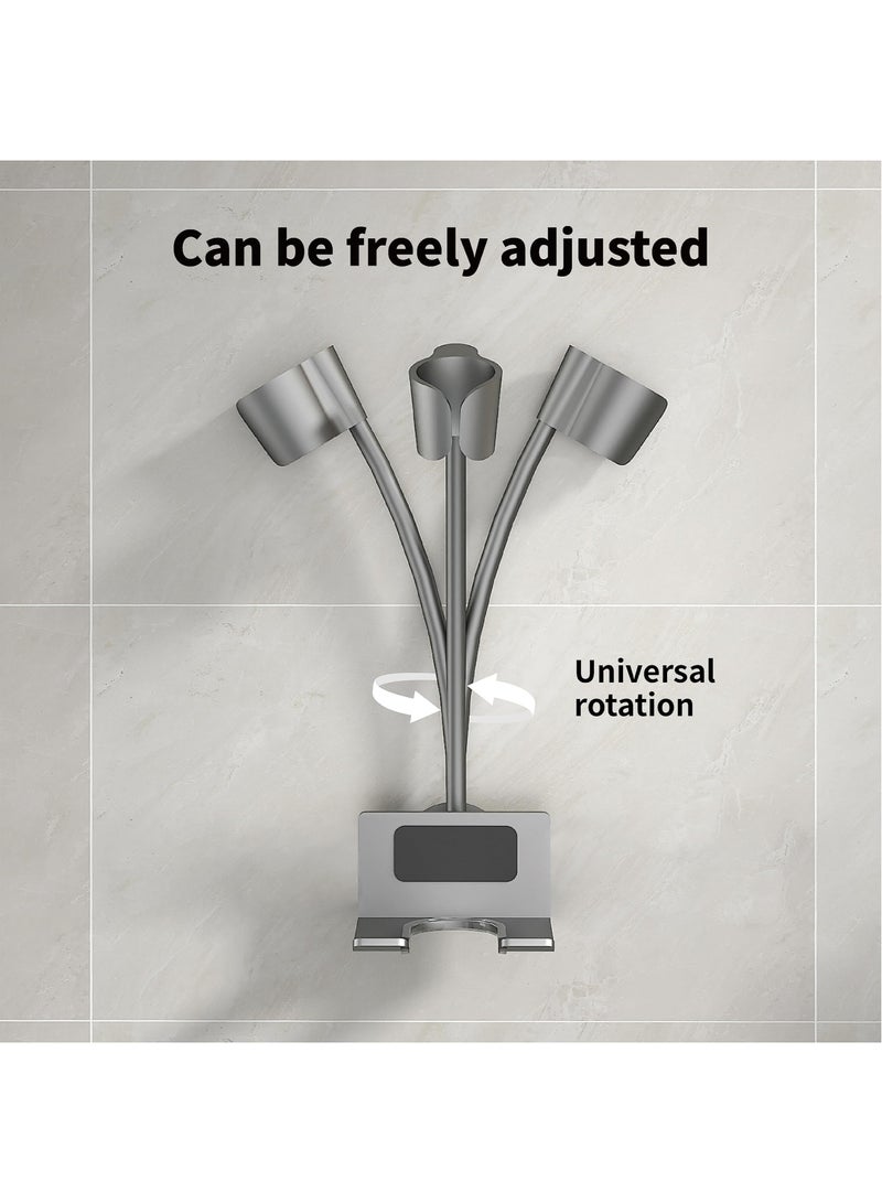 Excefore Wall Mounted Hair Dryer Holder, Aluminum Alloy Dryer Stand with Glue, Adjustable Hairdryer Holder Hands-Free Blow Dryer Holder for Bathroom, Vanity, Makeup Room - Image 3