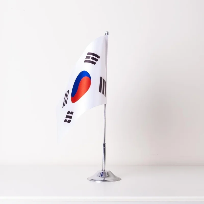 زد سي بايراك Zc Flag South Korea Single Table Flag Satin Fabric Digital Printing 15x22,5 cm