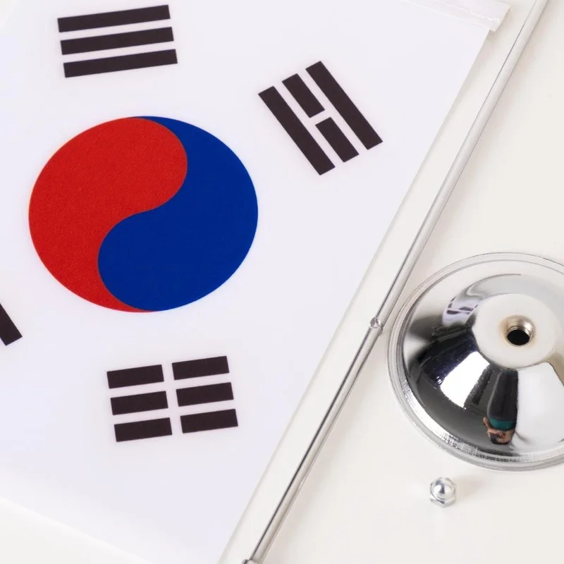 زد سي بايراك Zc Flag South Korea Single Table Flag Satin Fabric Digital Printing 15x22,5 cm