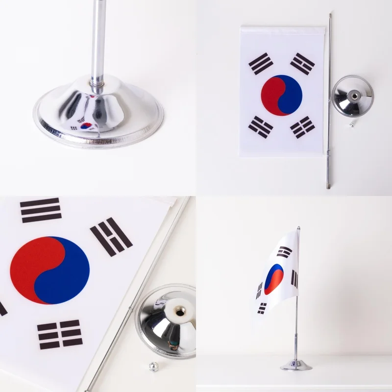 زد سي بايراك Zc Flag South Korea Single Table Flag Satin Fabric Digital Printing 15x22,5 cm