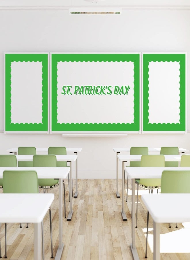 وولاين حواف لوحة إعلانات خضراء من والين، بطول 131.2 قدم، 4 لفات، ألوان خضراء متدرجة، شرائط لوحة إعلانات مقطوعة مسبقًا، زينة لوحة إعلانات ملفوفة ليوم القديس باتريك، مناسبة للمدارس والفصول الدراسية والمكاتب والسبورات. - Image 4