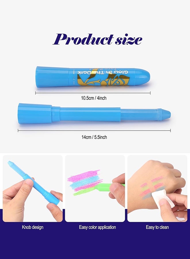 Organizer Face Paint Crayons, 6 Colors Face Paints for Children Halloween Make Up Set, Washable Make Up Set Body Painting for Boys Girls, Non-Toxic, Party Cosplay Face Paint Crayons for Ages 3+ - Image 2