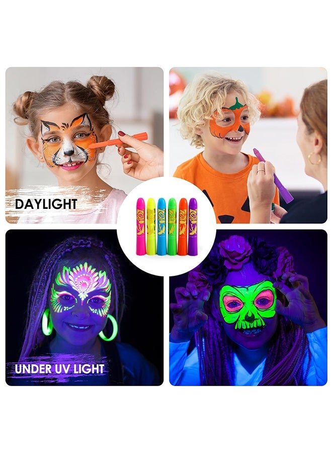 Organizer Face Paint Crayons, 6 Colors Face Paints for Children Halloween Make Up Set, Washable Make Up Set Body Painting for Boys Girls, Non-Toxic, Party Cosplay Face Paint Crayons for Ages 3+ - Image 4