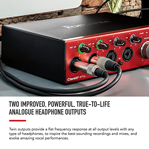 Focusrite Clarett+ 4Pre USB Studio-Grade Audio Interface for Music Makers — Four Low-Noise, Low-Distortion Mic Preamps providing True-To-Life Sound - Image 4
