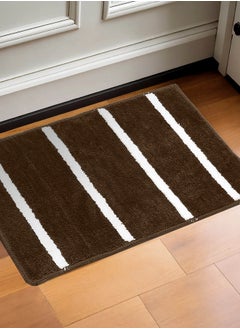 Status Contract Anti-Skid Microfiber Water Absorbant/Soaking Washable Doormat for Bathroom/Entrance/Kitchen/Bedside/Door/Living-Room/Prayer Room Bath Mat-Brown, 38 X 58 Cm  - Image 1