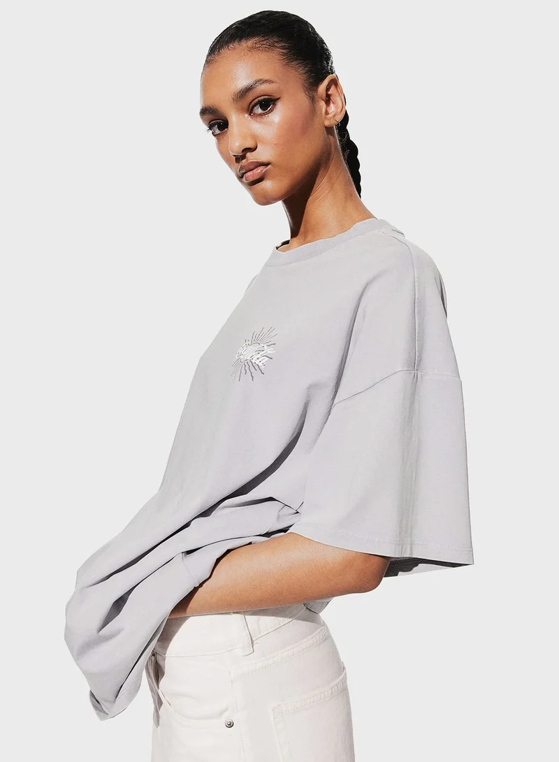 H&M Printed Oversized T-Shirt