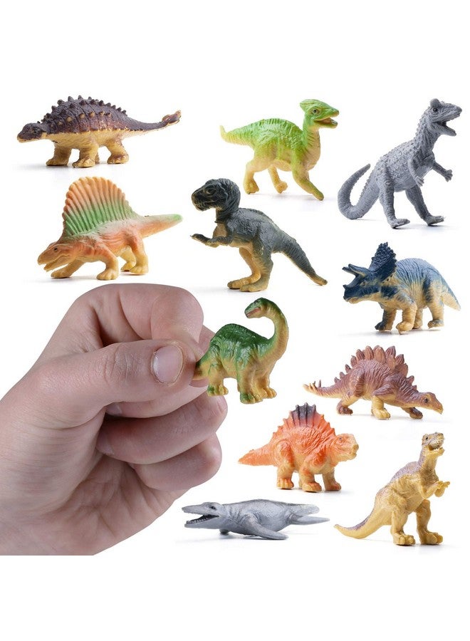 Prextex PREXTEX Mini Dinosaur Figures Toys Box (12 Count) | Best for Party Favors Easter Eggs Filler Plastic Small Cupcake/Cake Toppers  - Image 1