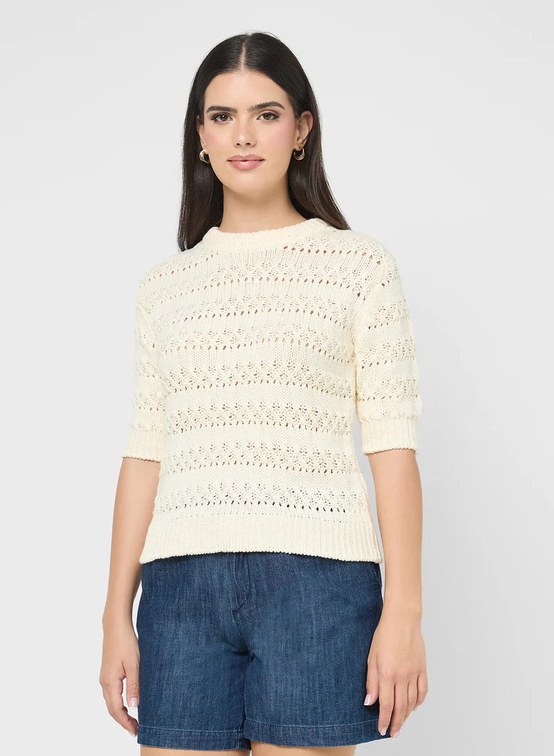 جينجر Slim Fit Textured Knitted Sweater