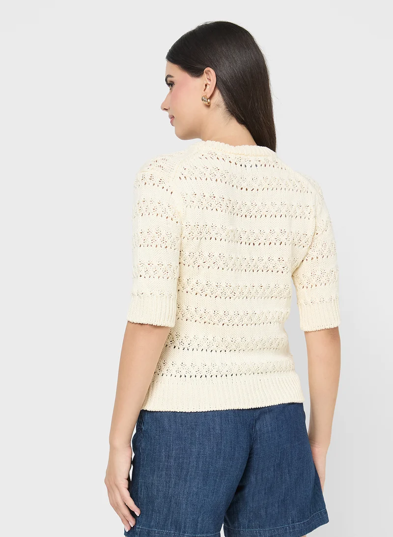 جينجر Slim Fit Textured Knitted Sweater