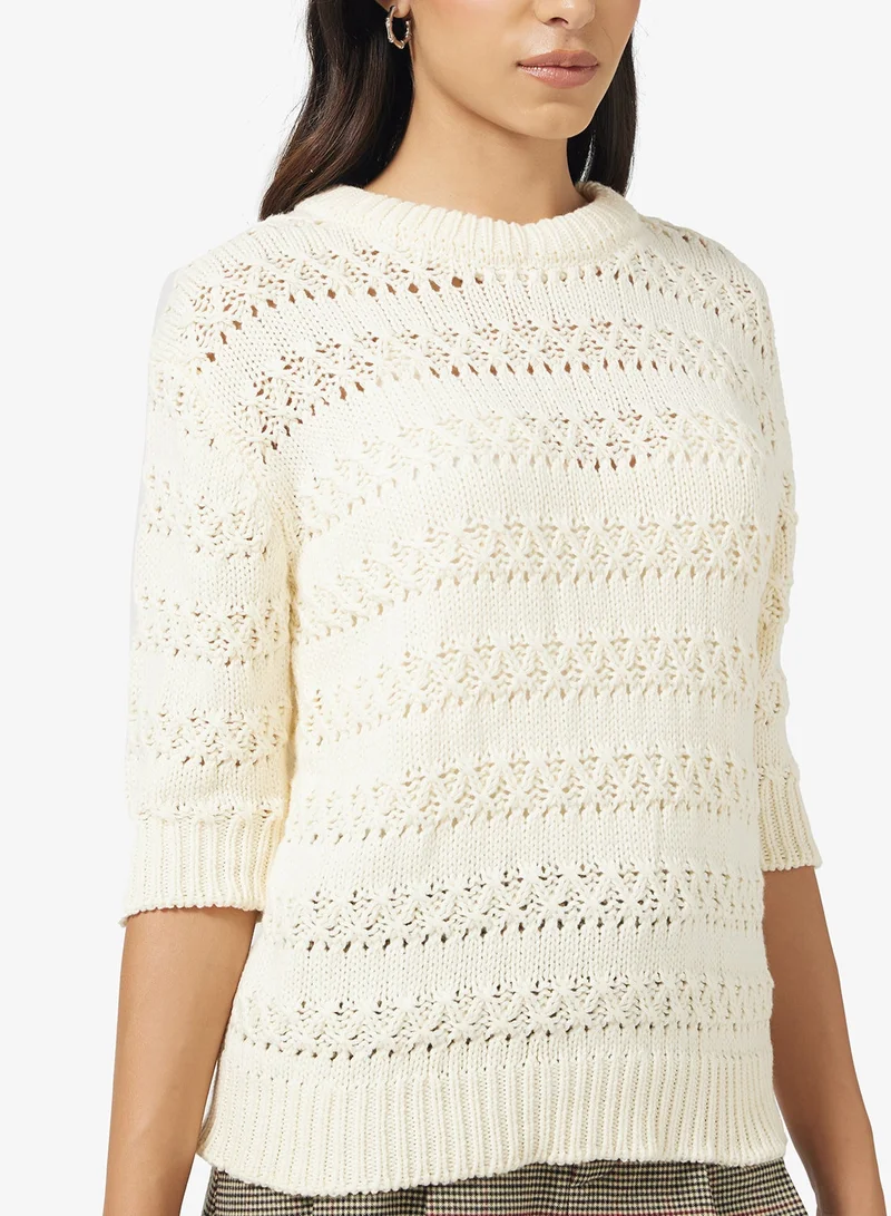 Ginger Slim Fit Textured Knitted Sweater