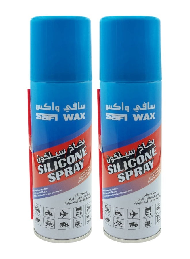 Safi WAX 2 pcs Safi Wax Silicone Spray Moisturizes, Protects And Restores Elasticity for Rubber, Leather And Plastic Parts 200ml SFW-105 - Image 1