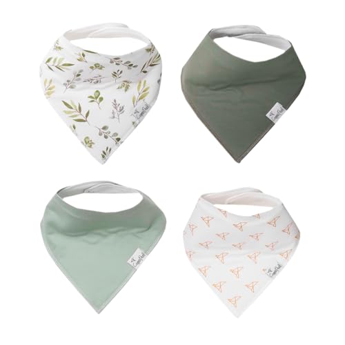 Copper Pearl 4 Pack Soft Cotton Baby Bibs for Drooling and Teething, Absorbent Drool Bibs for Baby Girl and Boy, Adjustable to Fit Newborns to Toddlers, Tons of Styles (Haven) - Image 1