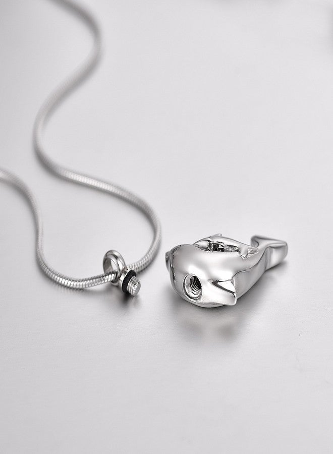 COCO Park Mom & Baby Dolphin Pet Cremation Necklace 316L Steel Memorial Keepsake Urn Pendant Jewelry for Ashes - Image 2