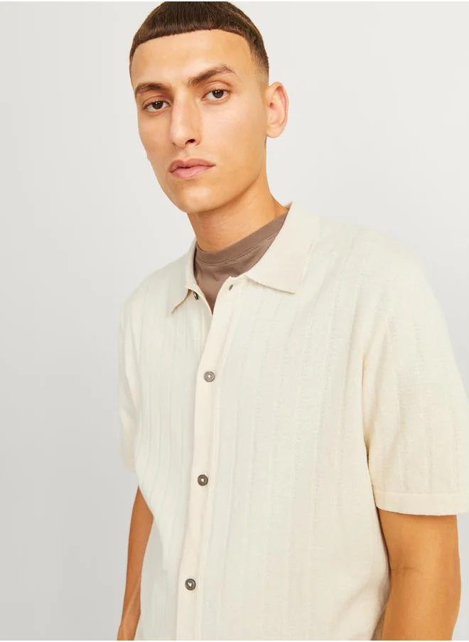 جاك اند جونز Regular Fit Knit Polo with Button Placket