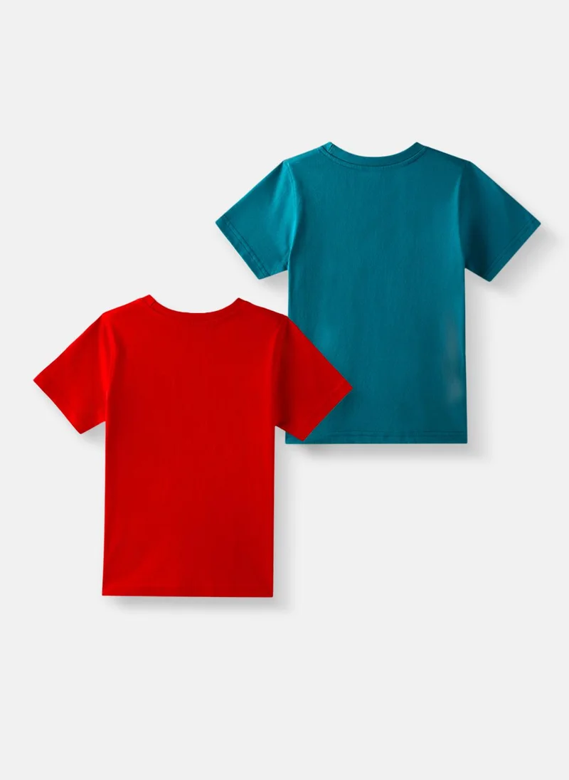 نوتيناتي Nautinati Boys Cotton Printed Pack of 2 T-shirt