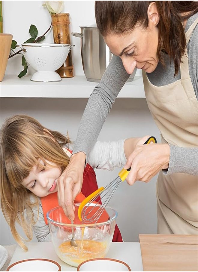 KASTWAVE - Silicone Whisk, Egg Whisks for Cooking, Stainless Steel Wisking Tool for Blending, Non Scratch Metal Wire Wisk for Kitchen Egg Bread Mixing, Small Mini Heat Resistant Whisk - Image 1