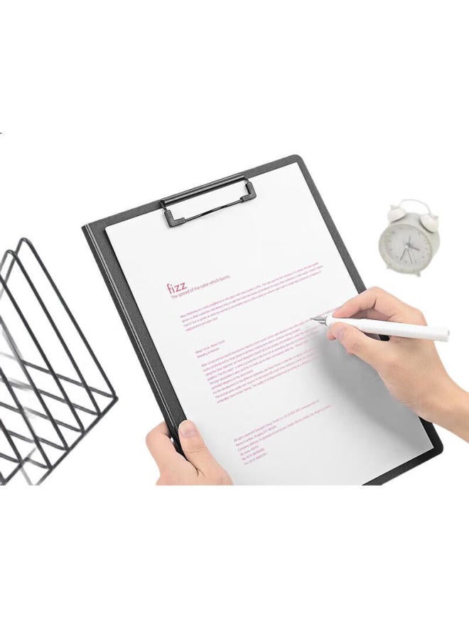 Fizz High-Quality A4 Vertical Thick Hard File Folder Board / Folding Board / Colorful Data Folder / Office Supplies Poetry Recitation Signing Board Exam Paper Storage Board White A6381 - Image 3