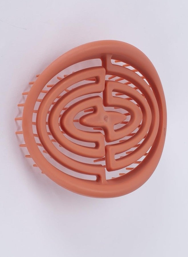 CAISHA فرشاة شعر مبلل CAISHA خالية من الشد فرشاة فك التشابك برتقالية مع زنبرك حلزوني لطيفة على فروة الرأس لجميع أنواع الشعر K110 - Image 2