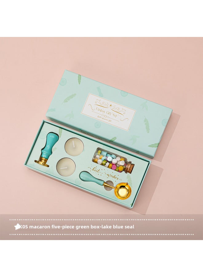 Autonomy New Macaron Fire Lacquer Wax Grain Furnace Seal Hand Account Valentine's Day Birthday Gift Lacquer Seal Full Set - Image 1