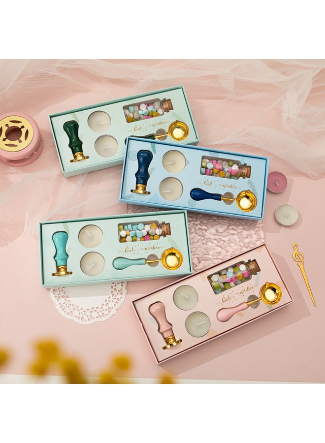 Autonomy New Macaron Fire Lacquer Wax Grain Furnace Seal Hand Account Valentine's Day Birthday Gift Lacquer Seal Full Set - Image 4