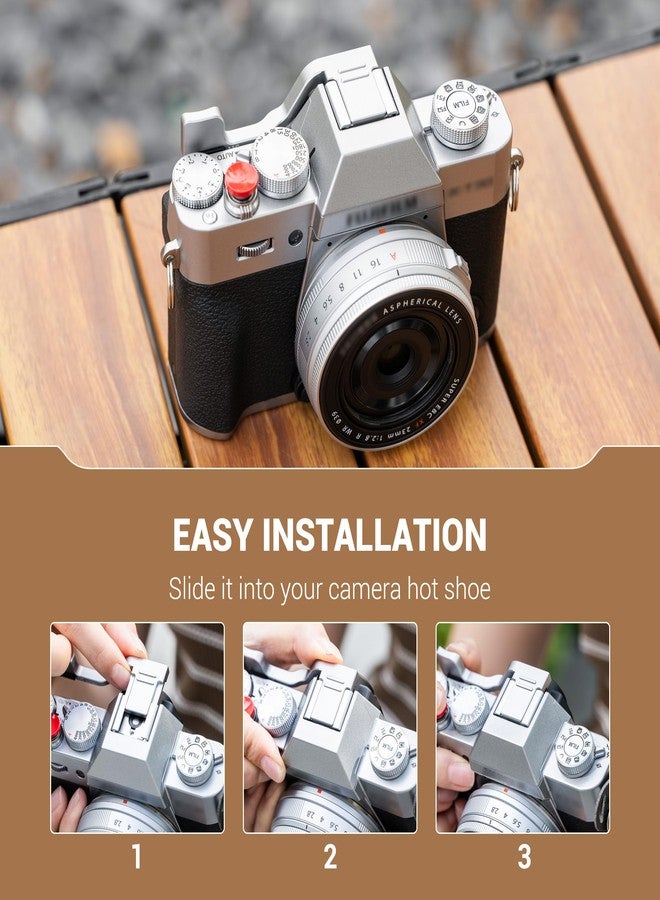 JJC Metal Thumb Grip & Shutter Button for Fuji X-T30III II XT30 XT20,Silver - Image 4