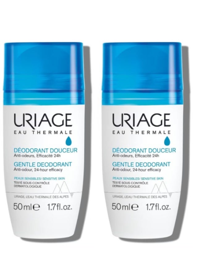 Uriage Gentle Deodorant Roll-On Aluminum-Free Uriage Gentle Deodorant Roll-On Aluminum-Free Deodorant 2Uriage Gentle Deodorant Roll-On Aluminum-Free Deodorant 24hr 50ml (Pack of 2)4hr 50ml (Pack of 2) 24hr 50ml - Image 1