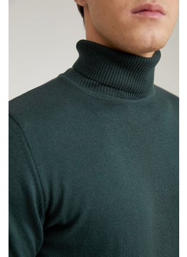D'S DAMAT Regular Fit Khaki Cotton Blend Turtleneck Knitwear Sweater 5HF06ORT12007  - Image 3