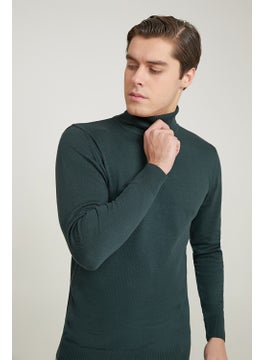 D'S DAMAT Regular Fit Khaki Cotton Blend Turtleneck Knitwear Sweater 5HF06ORT12007  - Image 1
