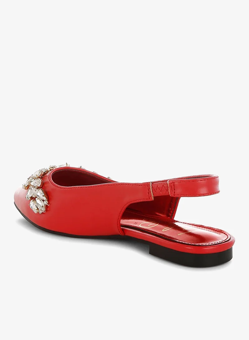 London Rag red Diamante Embellished Flat Sandals in Red for Women | Best Price UAE