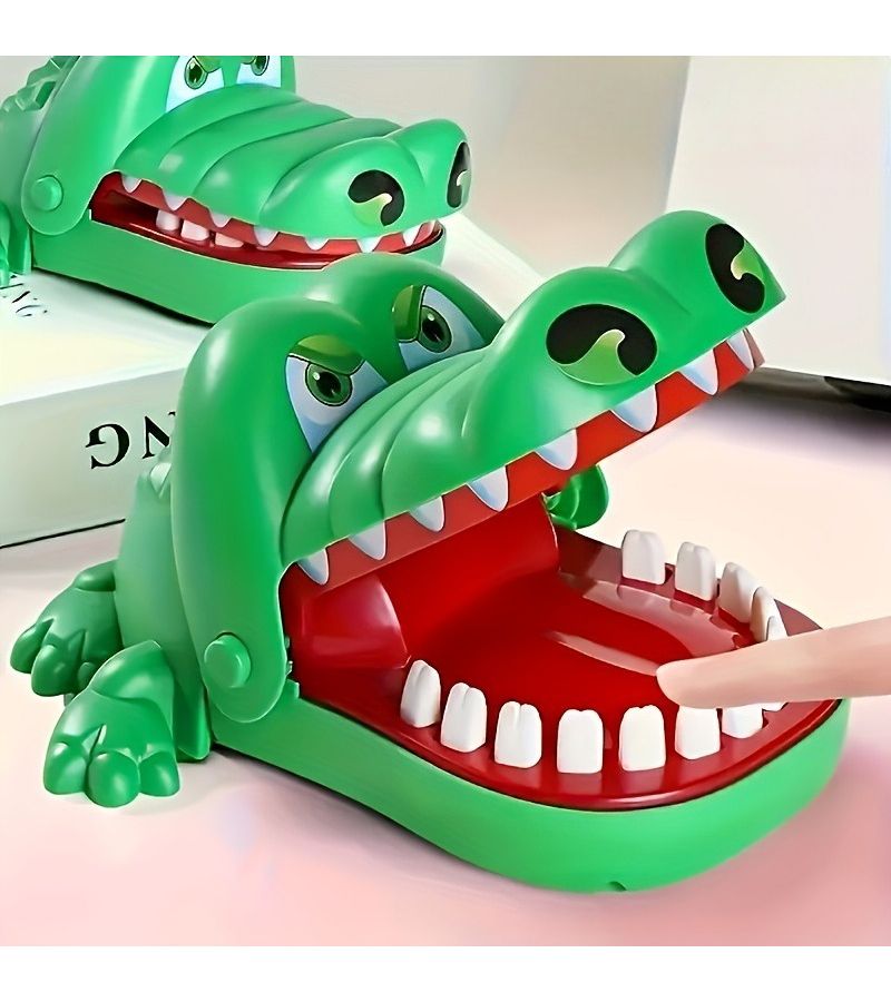 Artificial Jade Green Crocodile Dentist Bite Finger Toy Game For Kids 3 Plus - Image 3