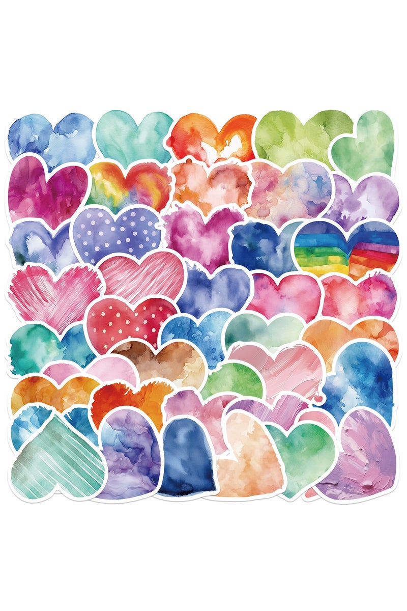 ORAINBOW 50Pcs Love Stickers Heart Stickers Decals Stickers for Couple Girlfriend Boyfriend Waterproof Heart Stickers for Laptop Water Bottle Guitar Scrapbook Phone - Image 1