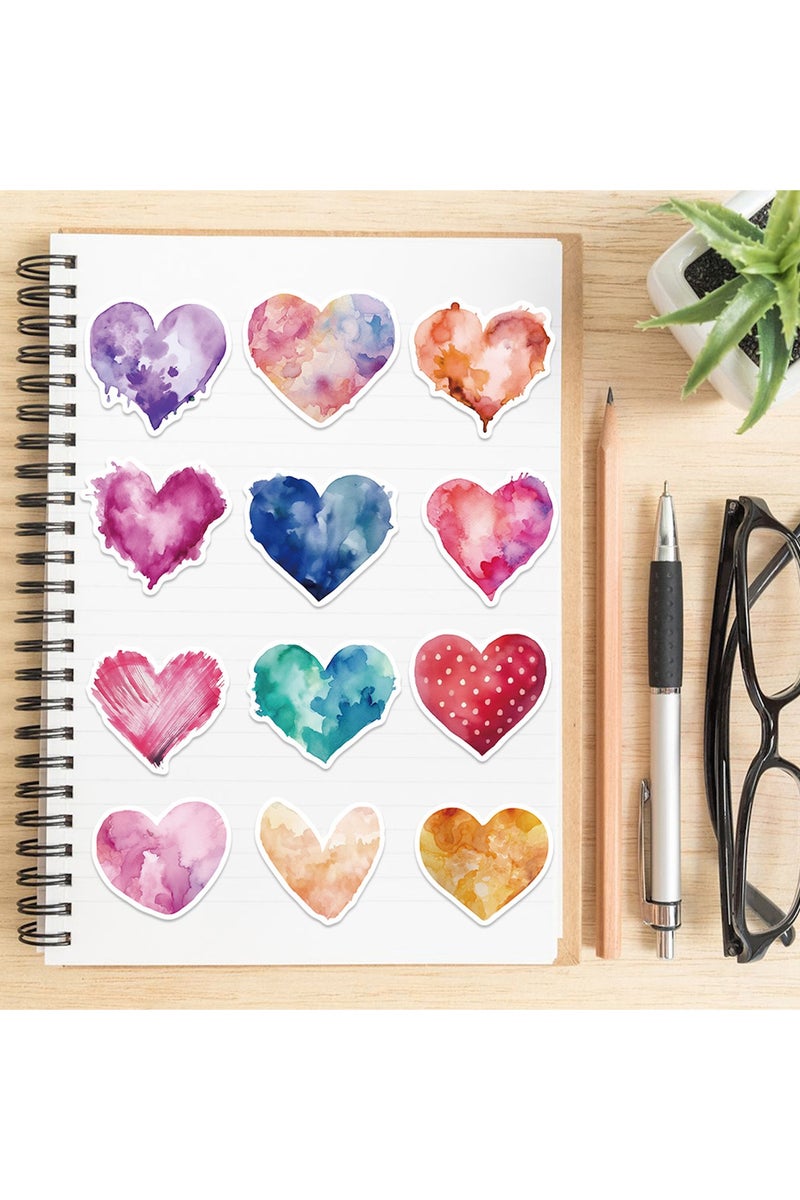 ORAINBOW 50Pcs Love Stickers Heart Stickers Decals Stickers for Couple Girlfriend Boyfriend Waterproof Heart Stickers for Laptop Water Bottle Guitar Scrapbook Phone - Image 5