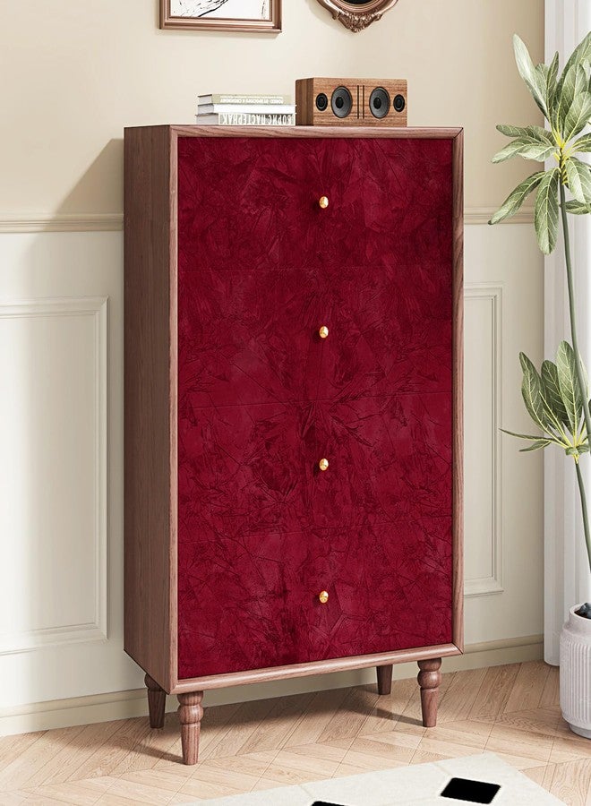 Wallderful Red Crushed Velvet Wallpaper Peel and Stick Soft Red Felt Fabric Self Adhesive Velvet Flocking Fabric Drawer Liner Vintage Wall Paper for Jewelry Box Shelf Liner Bedroom Cabinet DIY Decor - Image 5