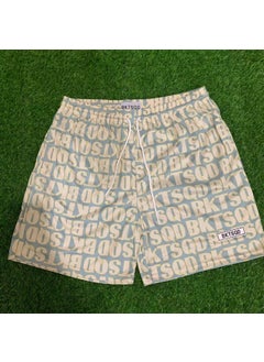Generic BKTSQD American Trendy Basketball Shorts for Men light blue fine mesh 