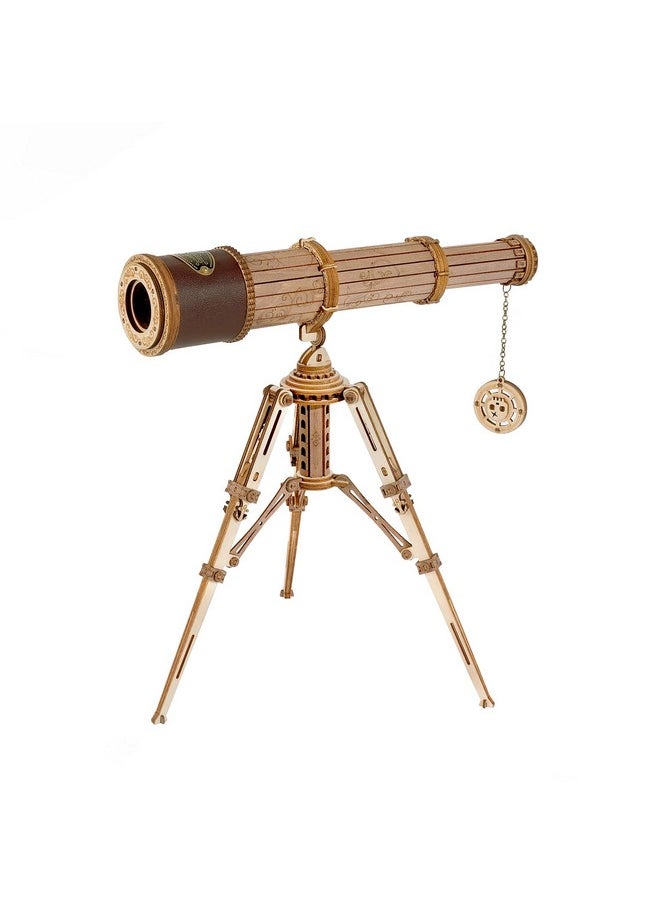 RoWood Rowood Telescope 3D Puzzles for Adults, DIY Wooden Model Building Kit, Christmas Birthday Gift for Kids Teens  - Image 1