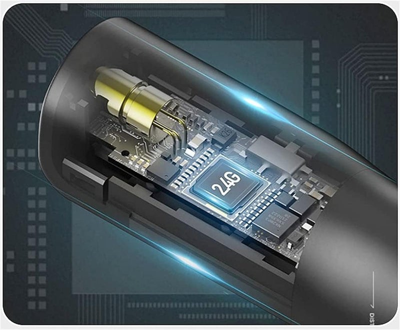 NA 2.4 جيجاهرتز لاسلكي USB قلم تقديم عروض PowerPoint PPT مع مؤشر ونقر ومستقبل مدمج وضوء أحمر وتحكم عن بعد للمعلم والمحاضر والأستاذ والعالم (أسود) - Image 4