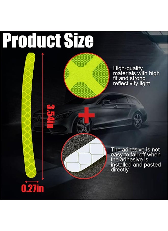 HY 20 Pcs heel Reflective Stickers, Car Wheel Hub Reflective Sticker, for Motorcycle Wheels Car Cycling Night Reflective Safety, Decoration Stripe Rim Sticker, Universal for Car Vehicle Truck (Green)  - Image 2