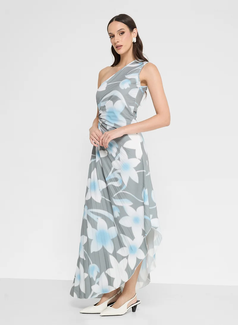 ELLA One Shoulder Printed Dress