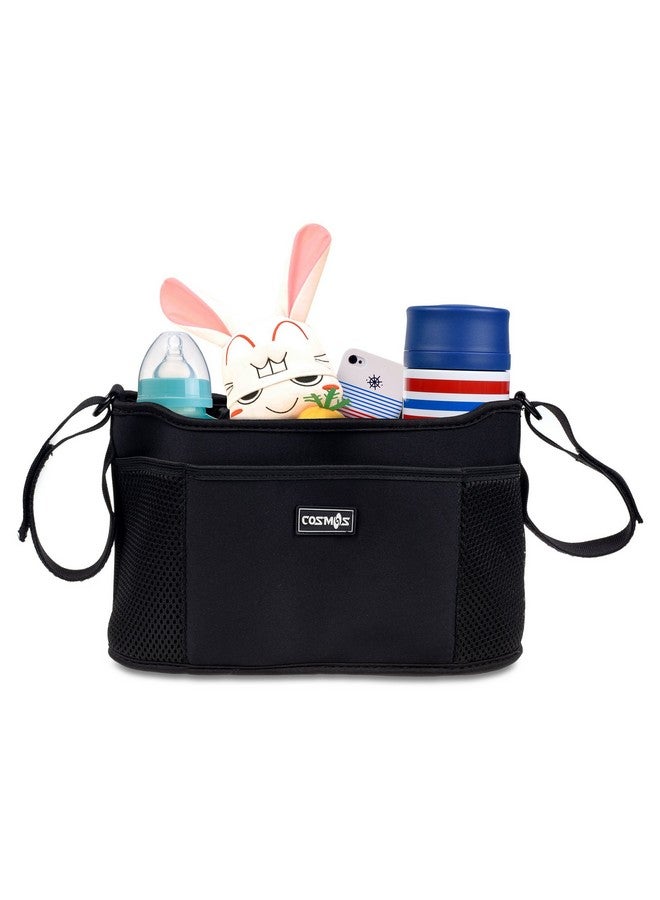 CM Stroller Organizer Diaper Bag Stroller Accessories Pack With Drink Holders And Zipped Pockets For Baby Stroller Car Shopping Cart. Fits All Major Strollers. (Black) - Image 2