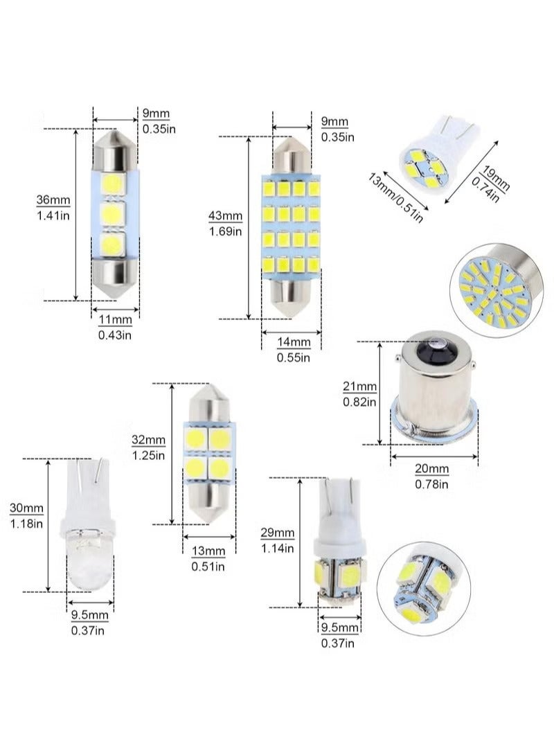 42 Pieces Car LED Bulbs, Auto Interior Light Kit Set, Super Bright T10 31 mm 36 mm 41 mm Replacement Bulb, Indoor Dome Map License Trunk License Plate White Lights - Image 2