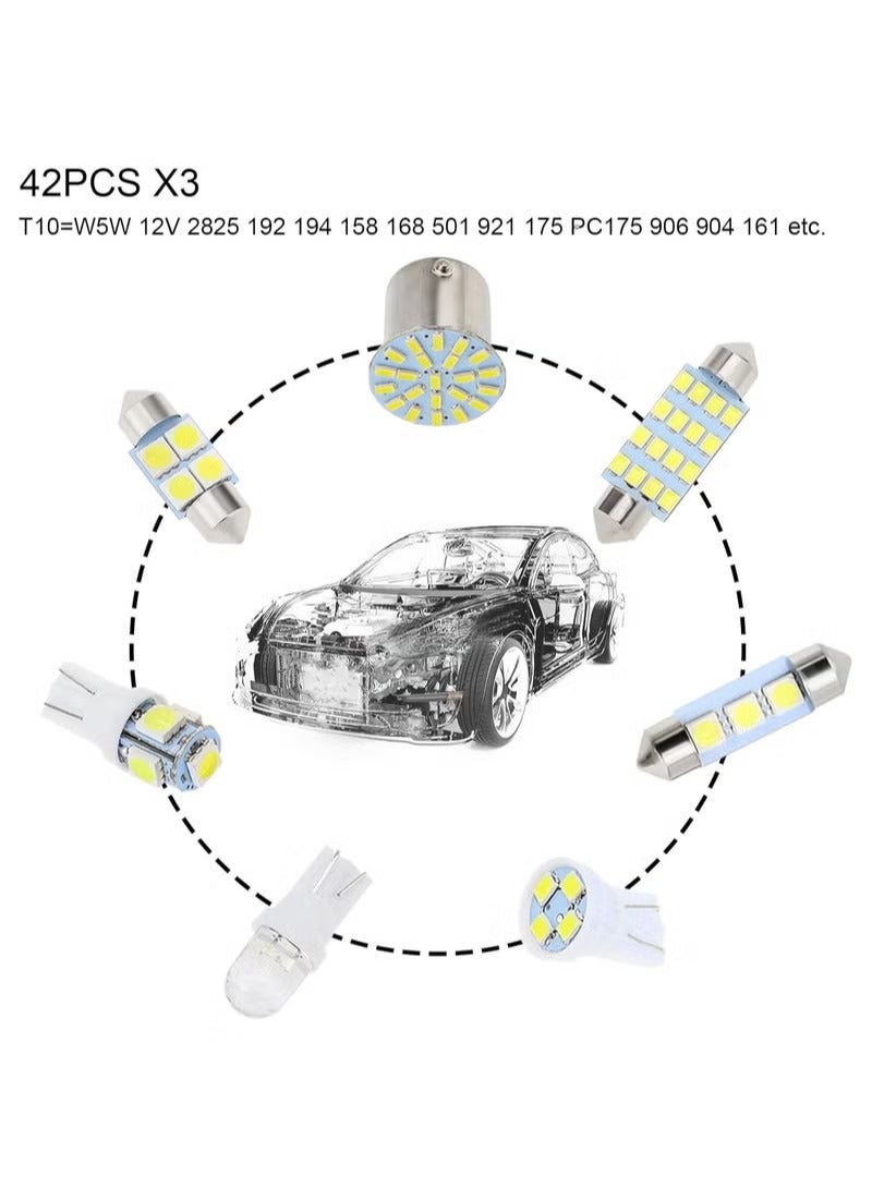 42 Pieces Car LED Bulbs, Auto Interior Light Kit Set, Super Bright T10 31 mm 36 mm 41 mm Replacement Bulb, Indoor Dome Map License Trunk License Plate White Lights - Image 5